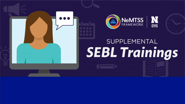 SEBL Supplemental Trainings with cartoon woman and computer screen