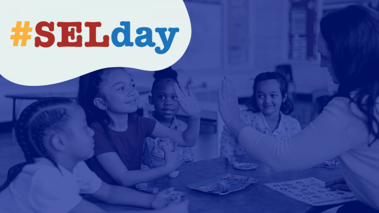 SEL Day with teacher and students interacting